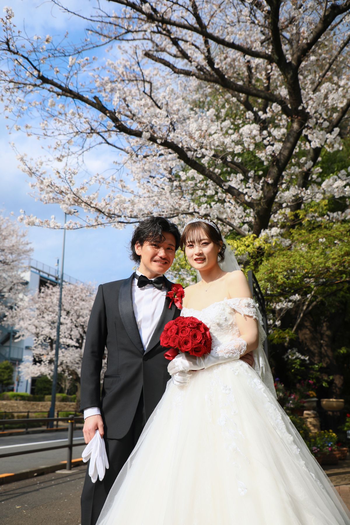 #桜並木の下で
